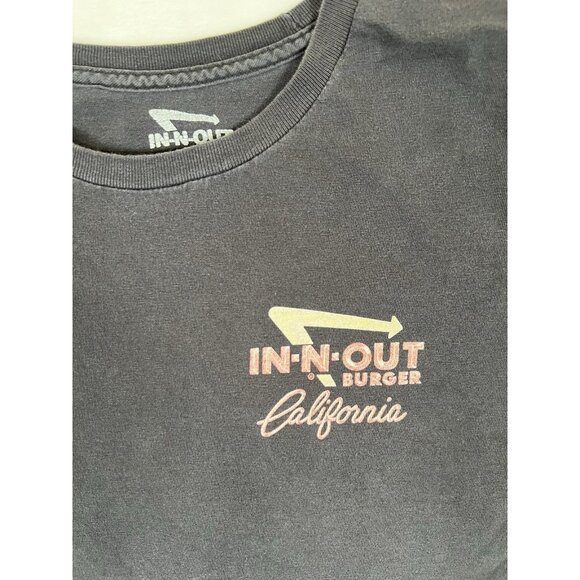 Vintage In N Out Burger T-Shirt Size 3XL Black Faded Hot Rod Fire Bird - Picture 3 of 11